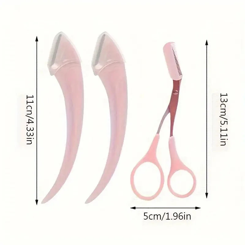 Eyebrow Trimmer Razor Scissors Set