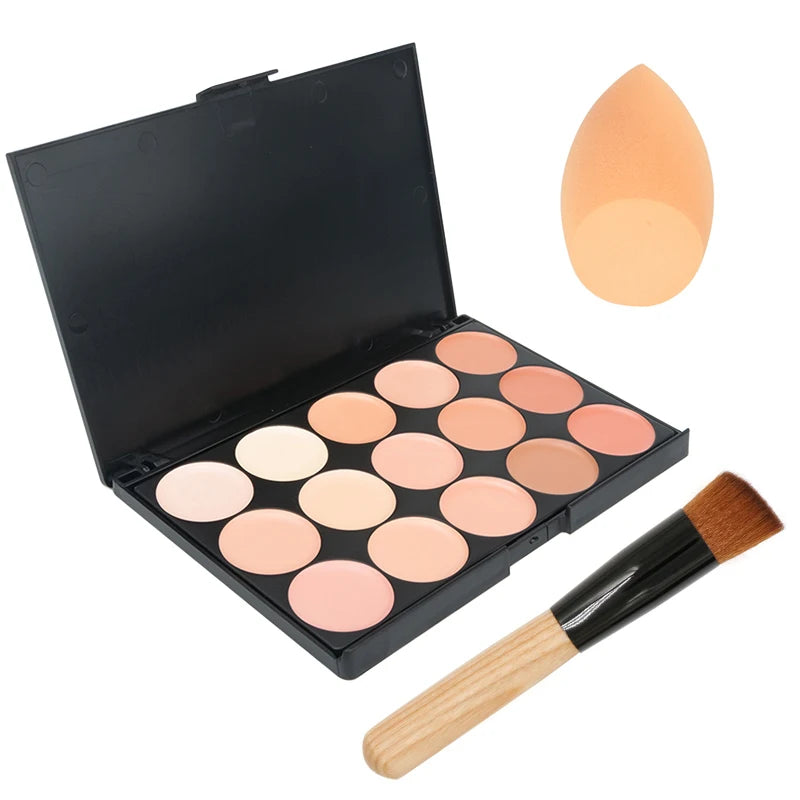 15-Color Concealer Contour Palette Professional Cream Makeup