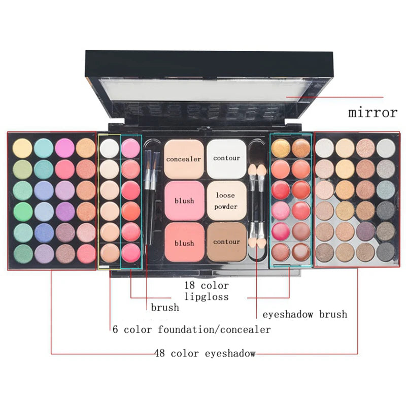 78-Color Glitter Matte Eyeshadow Palette