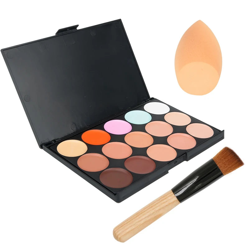 15-Color Concealer Contour Palette Professional Cream Makeup