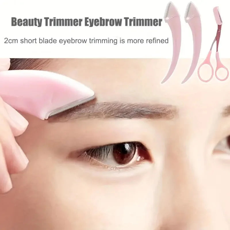 Eyebrow Trimmer Razor Scissors Set