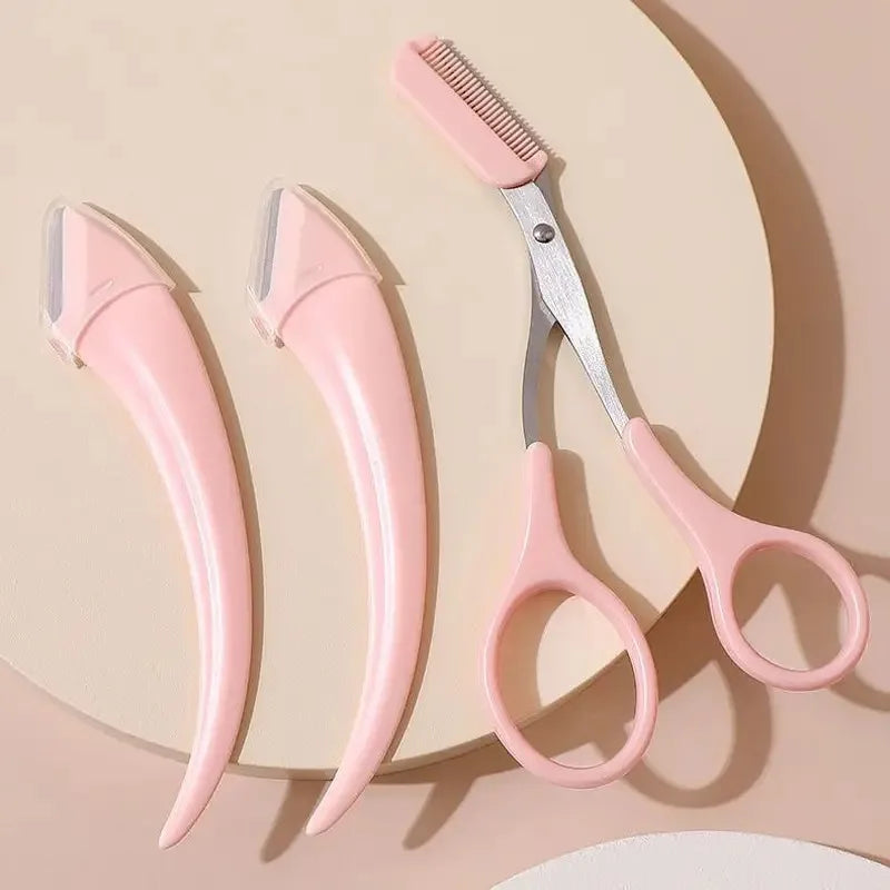 Eyebrow Trimmer Razor Scissors Set