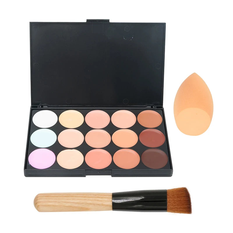 15-Color Concealer Contour Palette Professional Cream Makeup
