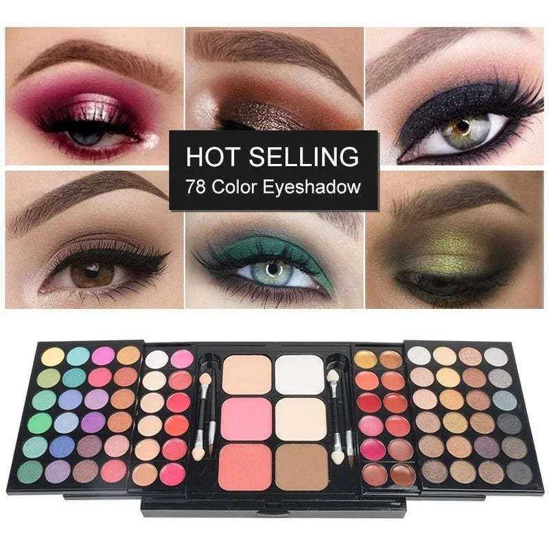 78-Color Glitter Matte Eyeshadow Palette