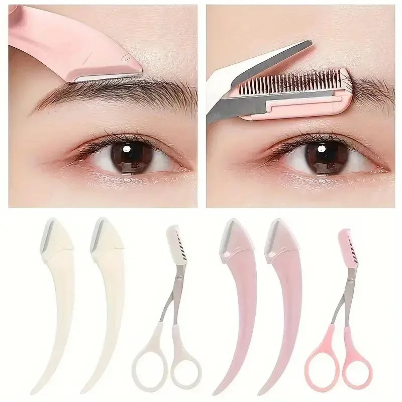 Eyebrow Trimmer Razor Scissors Set