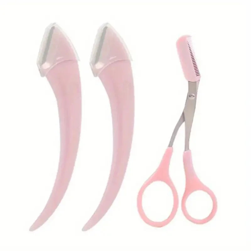 Eyebrow Trimmer Razor Scissors Set