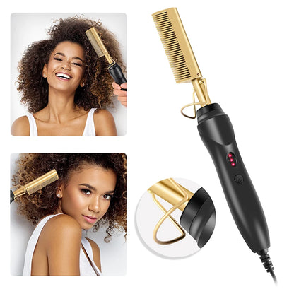 2-in-1 Electric Hot Comb Hair Straightener