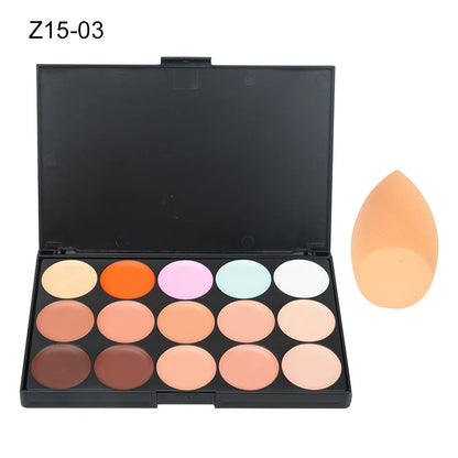 15-Color Concealer Contour Palette Professional Cream Makeup