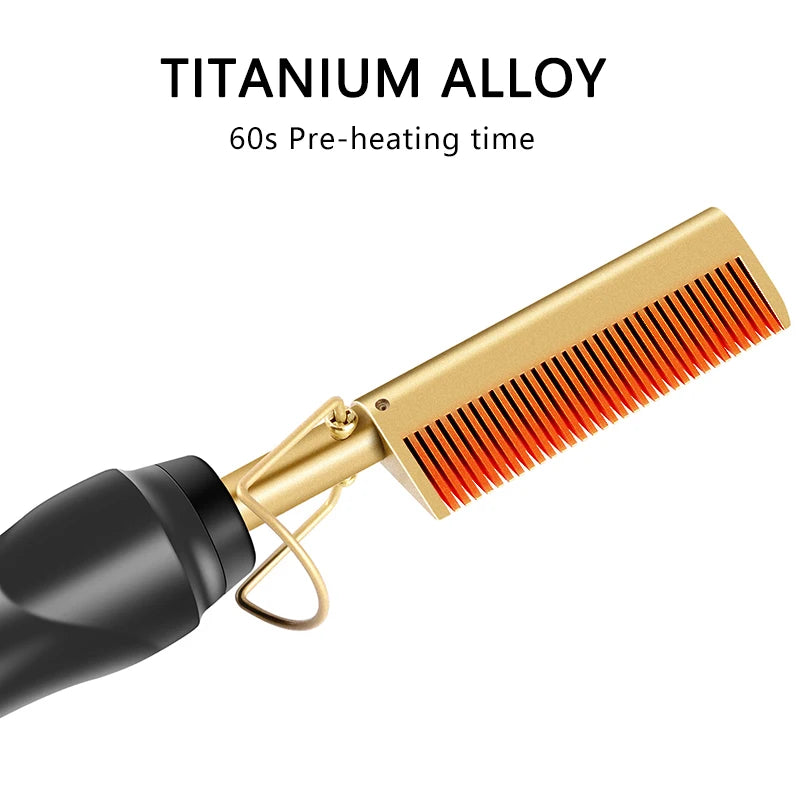 2-in-1 Electric Hot Comb Hair Straightener