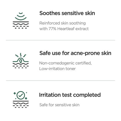 Heartleaf 77% Soothing Toner Oil Control