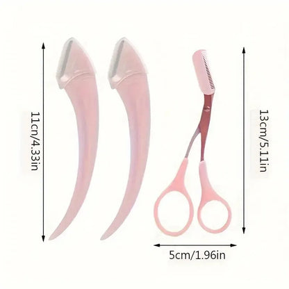 Eyebrow Trimmer Razor Scissors Set