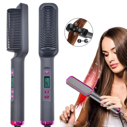 Electric Hot Comb Hair Straightening Brush