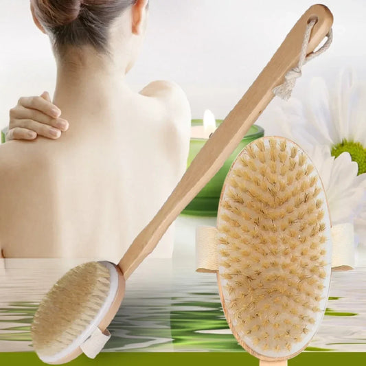 Wooden Long Handle Shower Brush