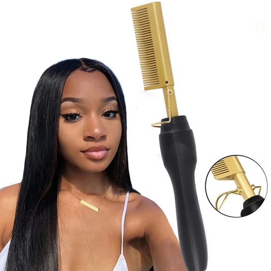 2-in-1 Electric Hot Comb Hair Straightener