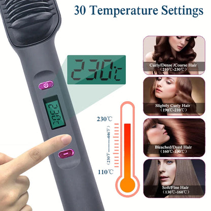 Electric Hot Comb Hair Straightening Brush