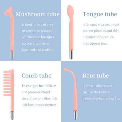 4-in-1 High Frequency Electrode Glass Tube Acne Skin Care Wand