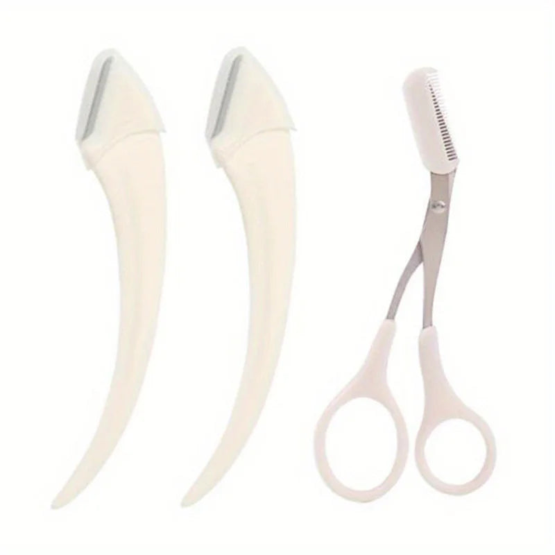 Eyebrow Trimmer Razor Scissors Set