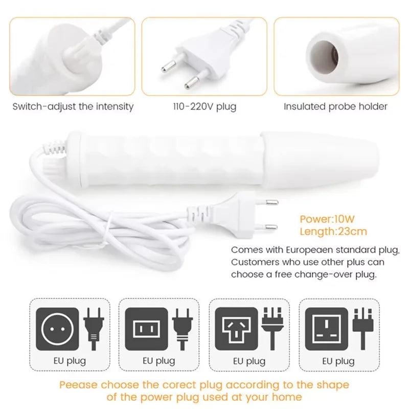 4-in-1 High Frequency Electrode Glass Tube Acne Skin Care Wand