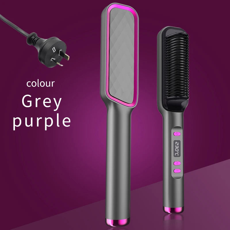 Electric Hot Comb Hair Straightening Brush