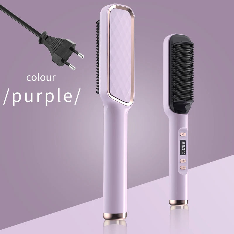 Electric Hot Comb Hair Straightening Brush