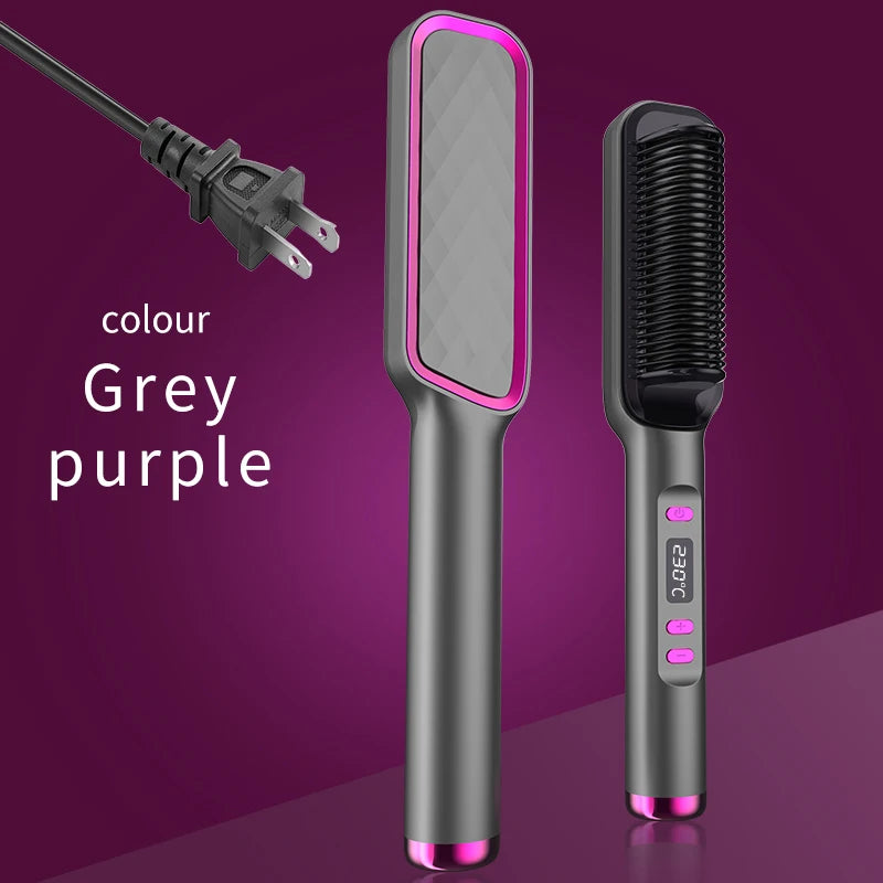 Electric Hot Comb Hair Straightening Brush