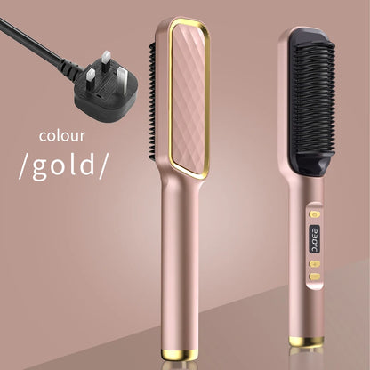 Electric Hot Comb Hair Straightening Brush