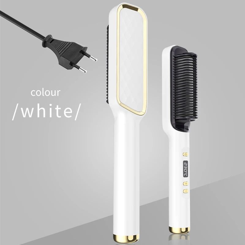 Electric Hot Comb Hair Straightening Brush