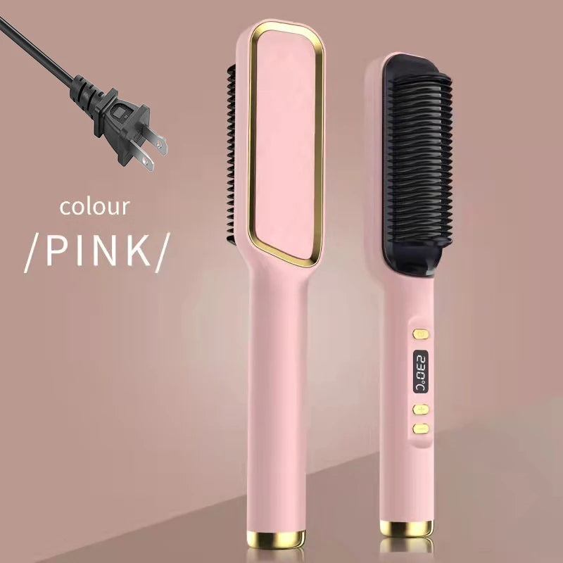 Electric Hot Comb Hair Straightening Brush