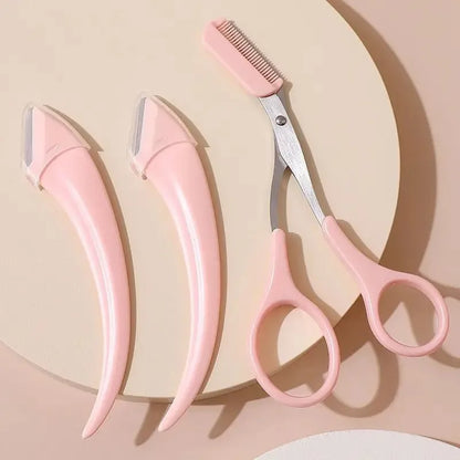 Eyebrow Trimmer Razor Scissors Set