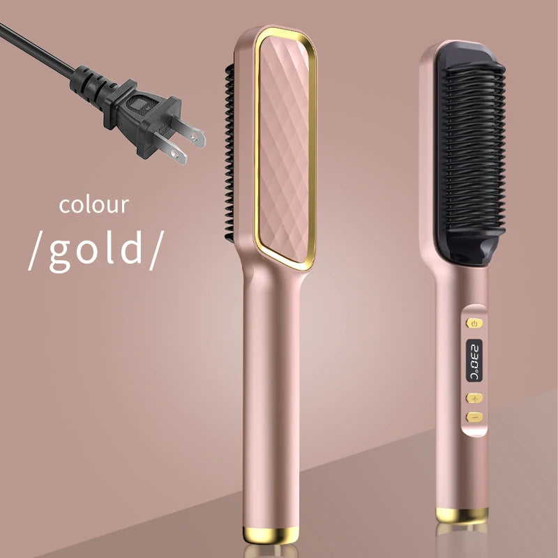 Electric Hot Comb Hair Straightening Brush
