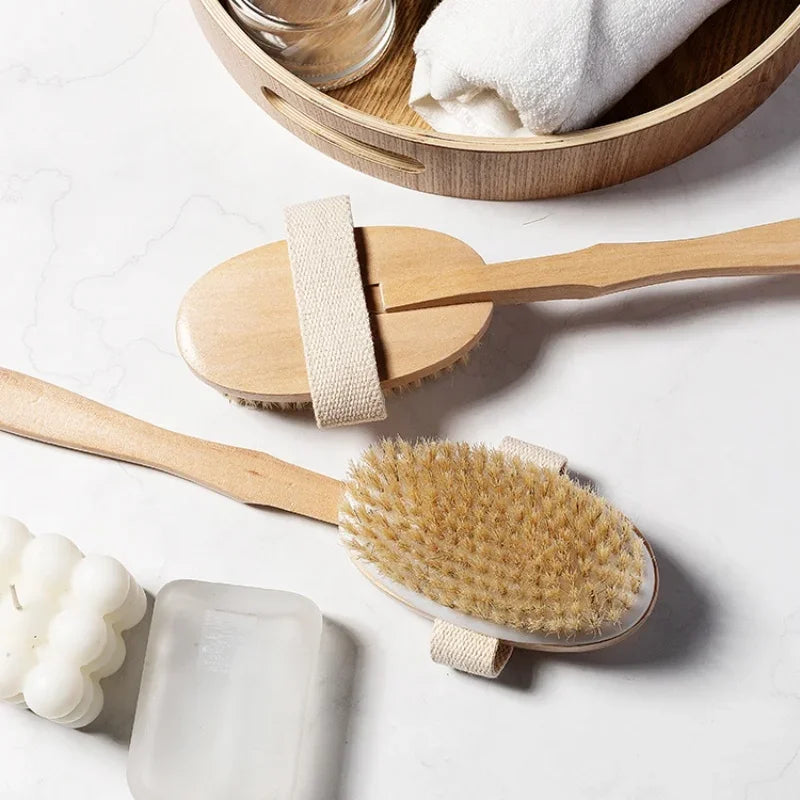 Wooden Long Handle Shower Brush