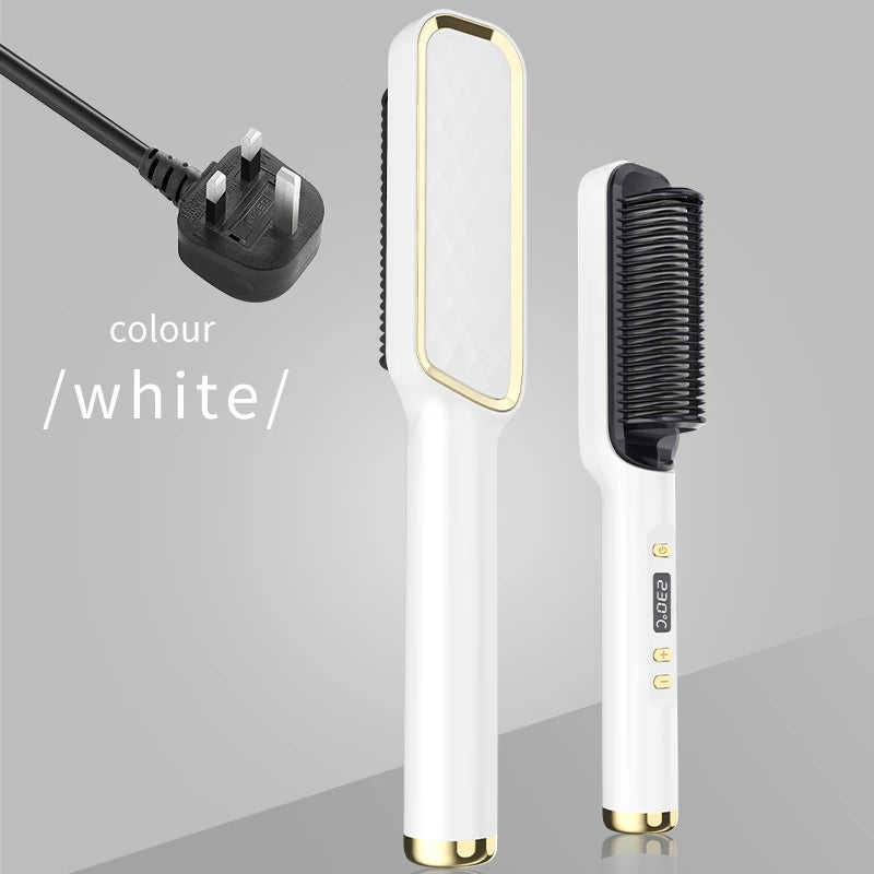 Electric Hot Comb Hair Straightening Brush