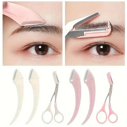 Eyebrow Trimmer Razor Scissors Set