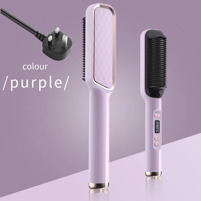 Electric Hot Comb Hair Straightening Brush