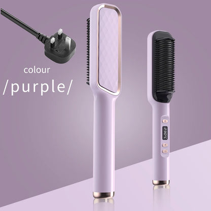 Electric Hot Comb Hair Straightening Brush