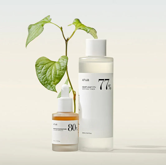 Heartleaf 80% Soothing Ampoule & 77% Toner Calming Moisturizing Set